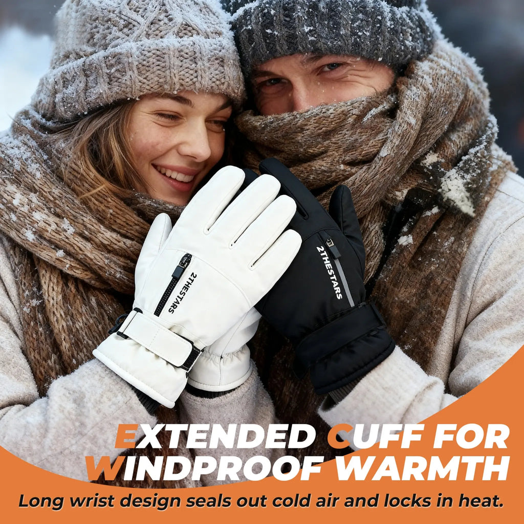 2THESTARS Pro Ski Gloves, 3M Thinsulate Insulated Double-Layer Waterproof, Touchscreen Snow Gloves for Skiing, Winter Cycling