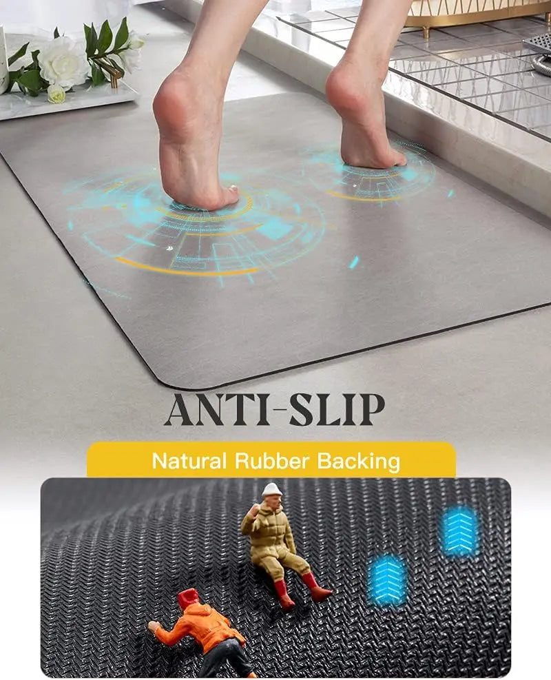 KGKTU Bath Mat Rug-Rubber Non Slip Quick Dry Super Absorbent Thin Bathroom Rugs Fit under Door-Washable Bathroom Floor Mats-Shower Rug for in Front of Bathtub Shower Room Sink