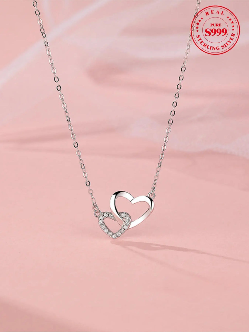 S999 Sterling Silver Heart Shaped Pendant Necklace with Box, Artificial Zircon Decor Necklace for Women, Elegant Jewelry for Party, Daily Decor, Exquisite Jewelry for Birthday Gift