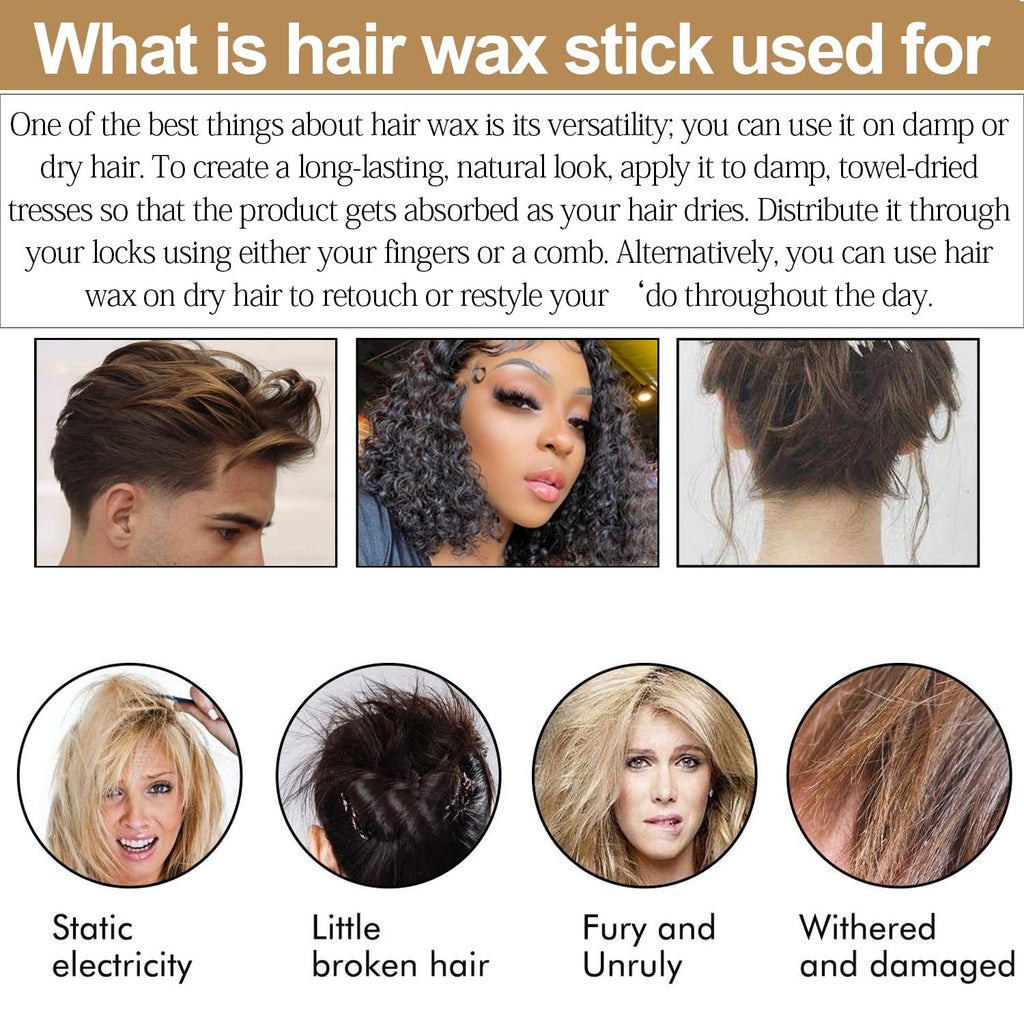Styling Wax Stick, Flyaways Styling Wax Stick for Hair Edge Control, Hair Styling Stick for Kids' Hair