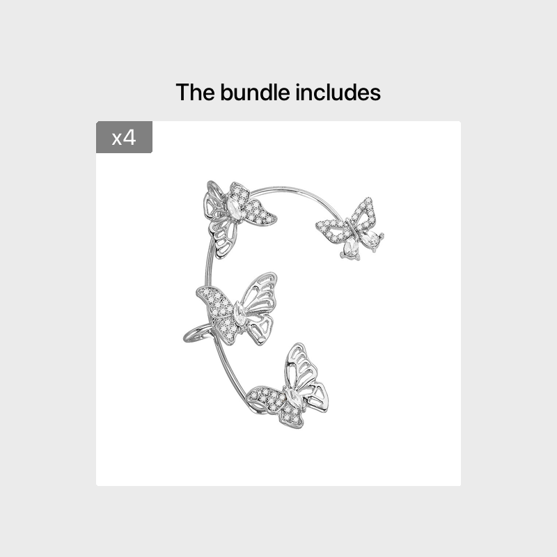 Elegant Butterfly Ear Clips | No-Piercing, All-Season, Plated K, Glass Mosaic, By Yugeweer