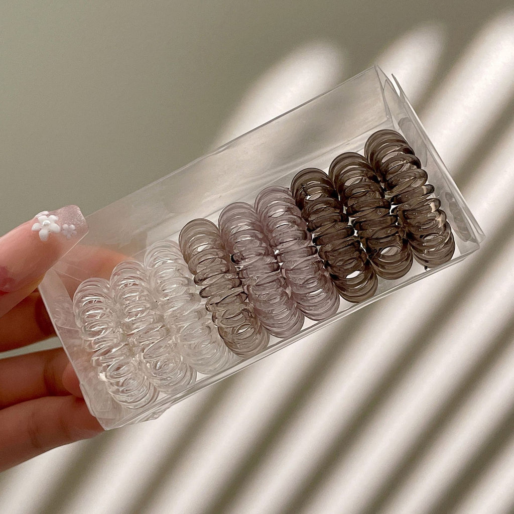9 Pcs Spiral Hair Ties No Crease, Coil Hair Ties, Phone Cord Hair Ties, Women Ponytail Holder Elastics