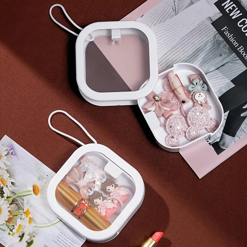 Mini Storage Box, 1 Count Portable Jewelry Storage Box, Multi-Function Storage Box for Jewelry, Hair Accessories, Small Items