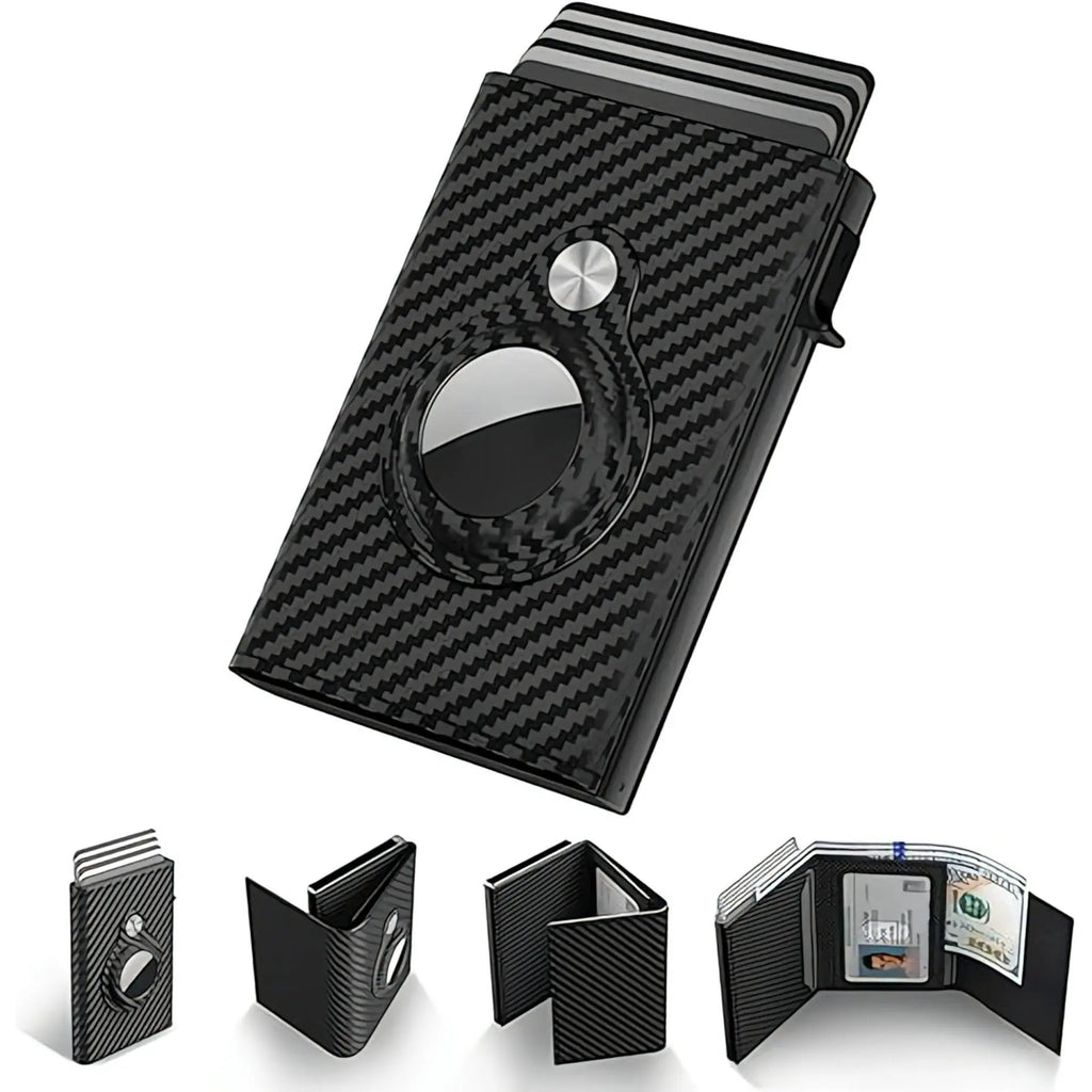 Men'S Slim Wallet Card Holder PU Leather RFID Blocking Bifold with ID Window & Cash Slot Ergonomic Design for 9-14 Cards