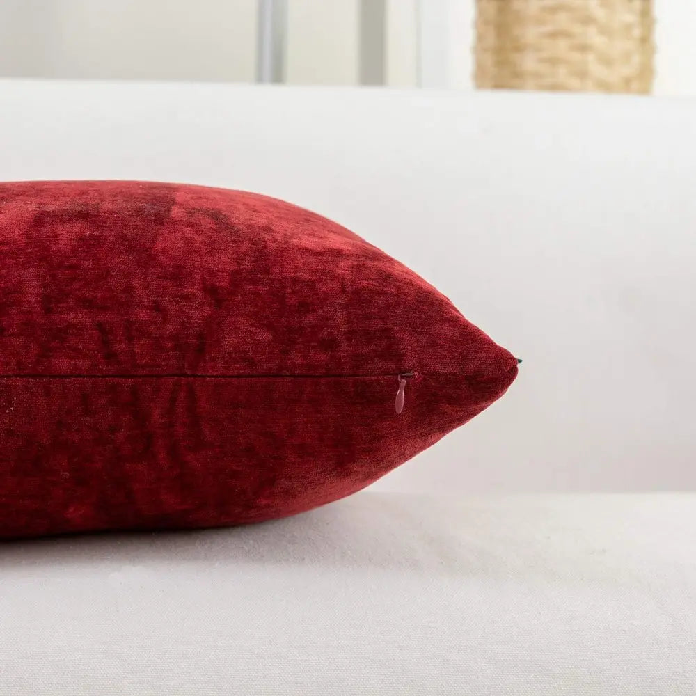 Wine Red Burgundy Decorative Throw Pillow Covers Set, 18X18 Inches, for Couch, Sofa, Living Room, Bed, Bedroom. Cashmere Soft, Solid. Pack of 2