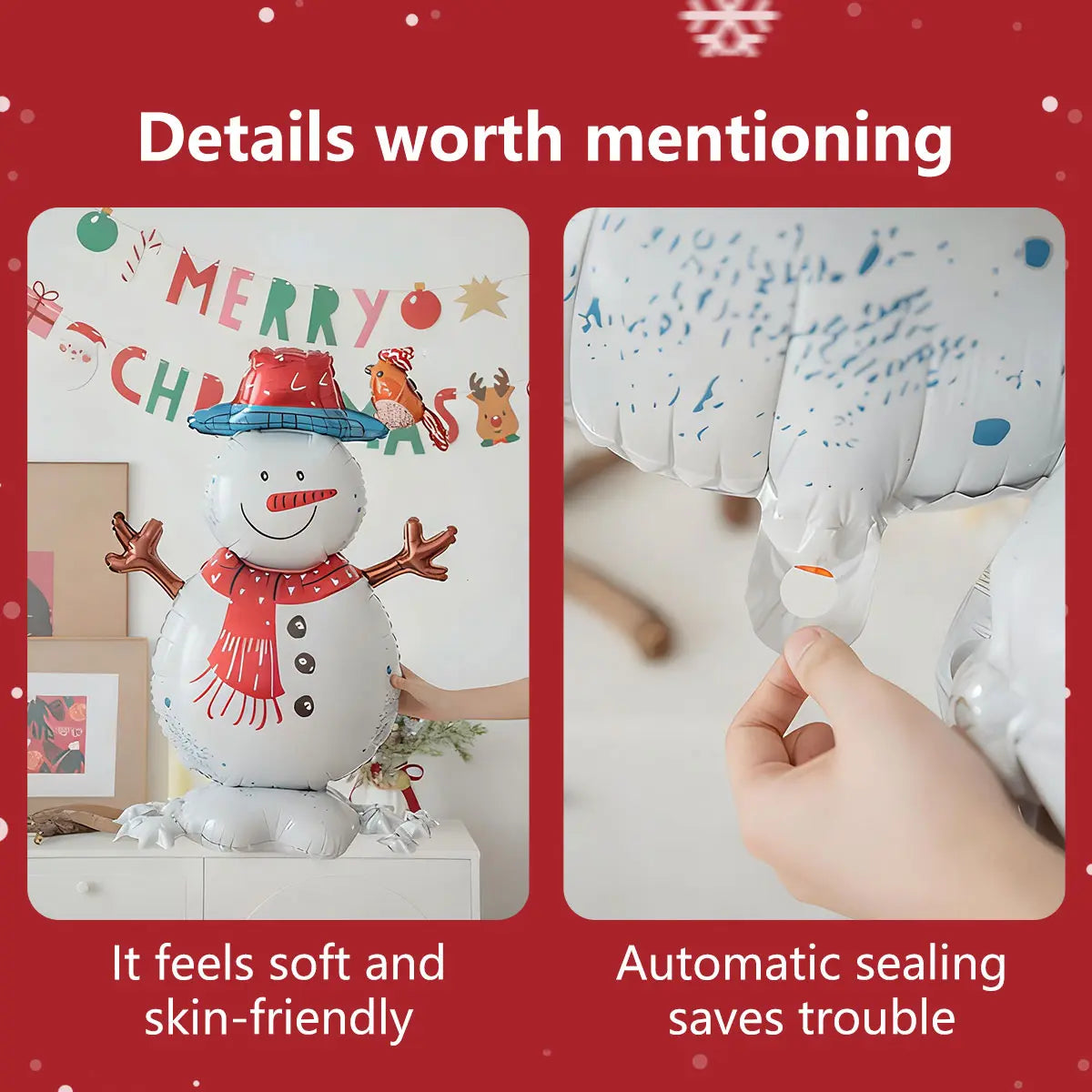Standing Snowman Foil Balloon Decoration | Christmas Holiday Party Floor Decor Balloon Brands Christmas Decorations