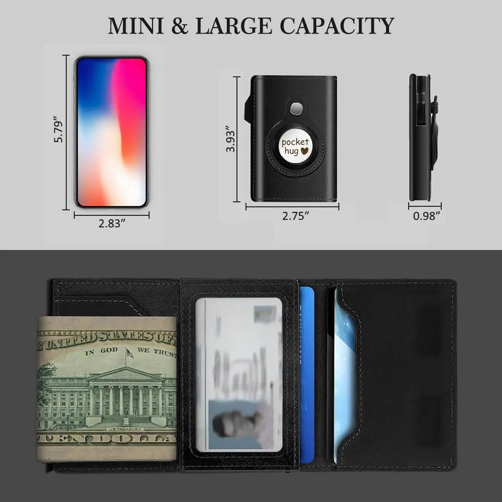 Men'S Slim Wallet Card Holder PU Leather RFID Blocking Bifold with ID Window & Cash Slot Ergonomic Design for 9-14 Cards
