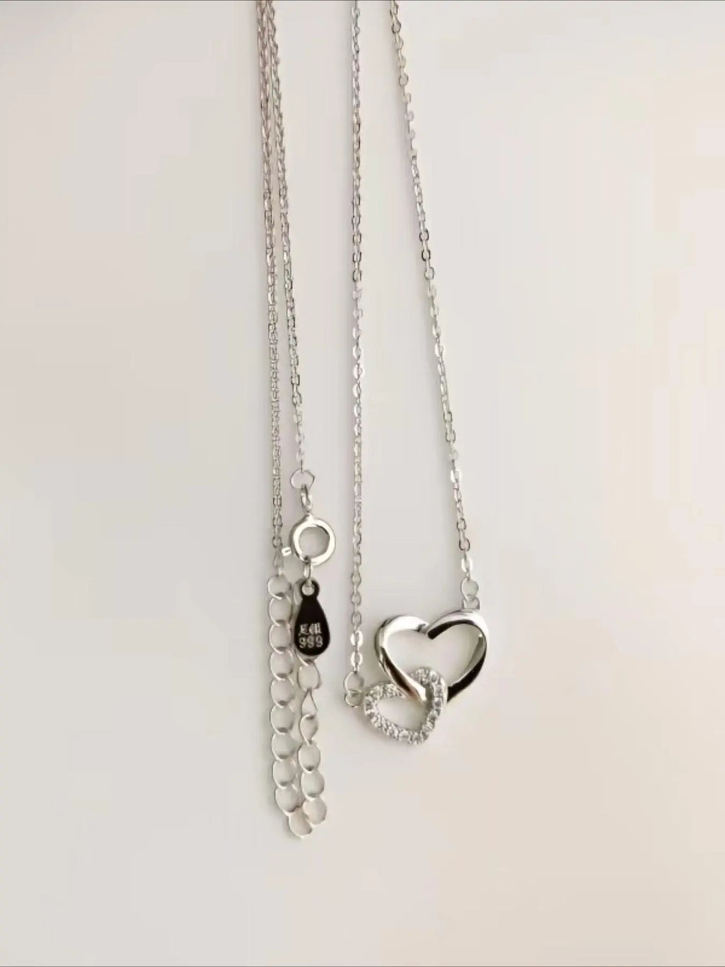 S999 Sterling Silver Heart Shaped Pendant Necklace with Box, Artificial Zircon Decor Necklace for Women, Elegant Jewelry for Party, Daily Decor, Exquisite Jewelry for Birthday Gift