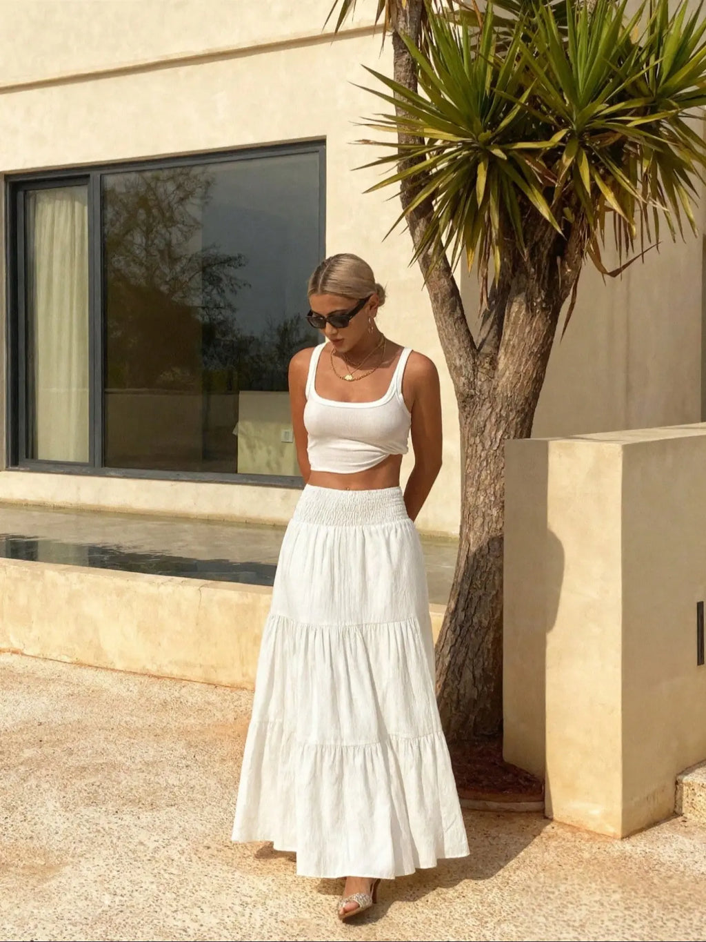 Women'S Multi-Layer Skirt, Romantic Bohemian Style, Casual Comfortable Fit, All Season Wear, Perfect for Commuting and Vacation