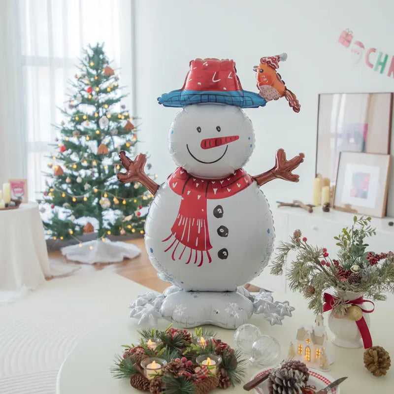 Standing Snowman Foil Balloon Decoration | Christmas Holiday Party Floor Decor Balloon Brands Christmas Decorations