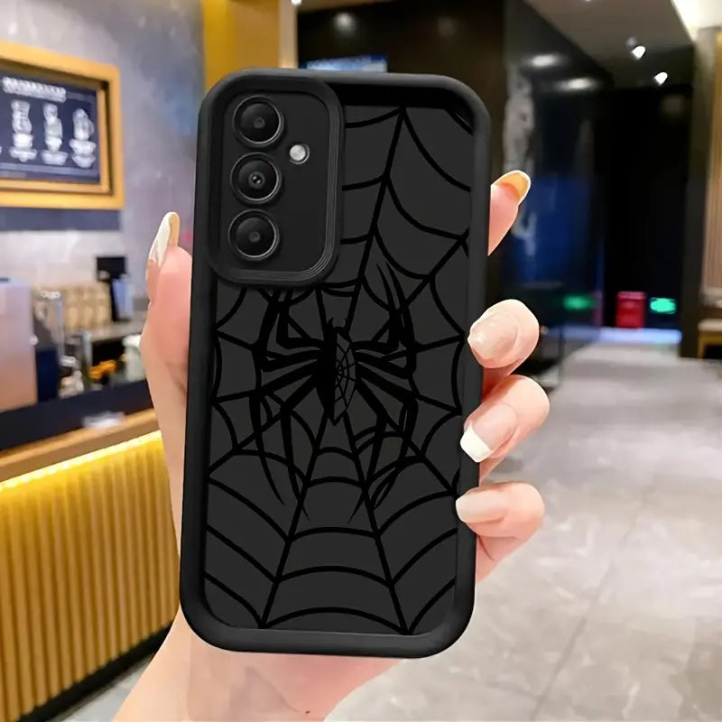 Spider Pattern Phone Case Compatible with Samsung Galaxy A03S A04S A12 A13 A14 A15 A23 A25 A32 A35 A51 A53 A54 A55 A71 4G/Galaxy S20 S21 S22 S23 S24 Ultra/Plus/Fe, Mobile Phone Case Compatible with Iphone 16/15/14/13/12 Pro Max 14 15 16 Plus