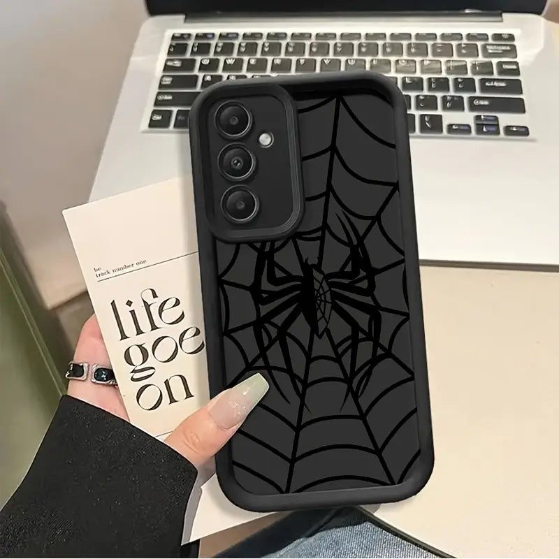 Spider Pattern Phone Case Compatible with Samsung Galaxy A03S A04S A12 A13 A14 A15 A23 A25 A32 A35 A51 A53 A54 A55 A71 4G/Galaxy S20 S21 S22 S23 S24 Ultra/Plus/Fe, Mobile Phone Case Compatible with Iphone 16/15/14/13/12 Pro Max 14 15 16 Plus