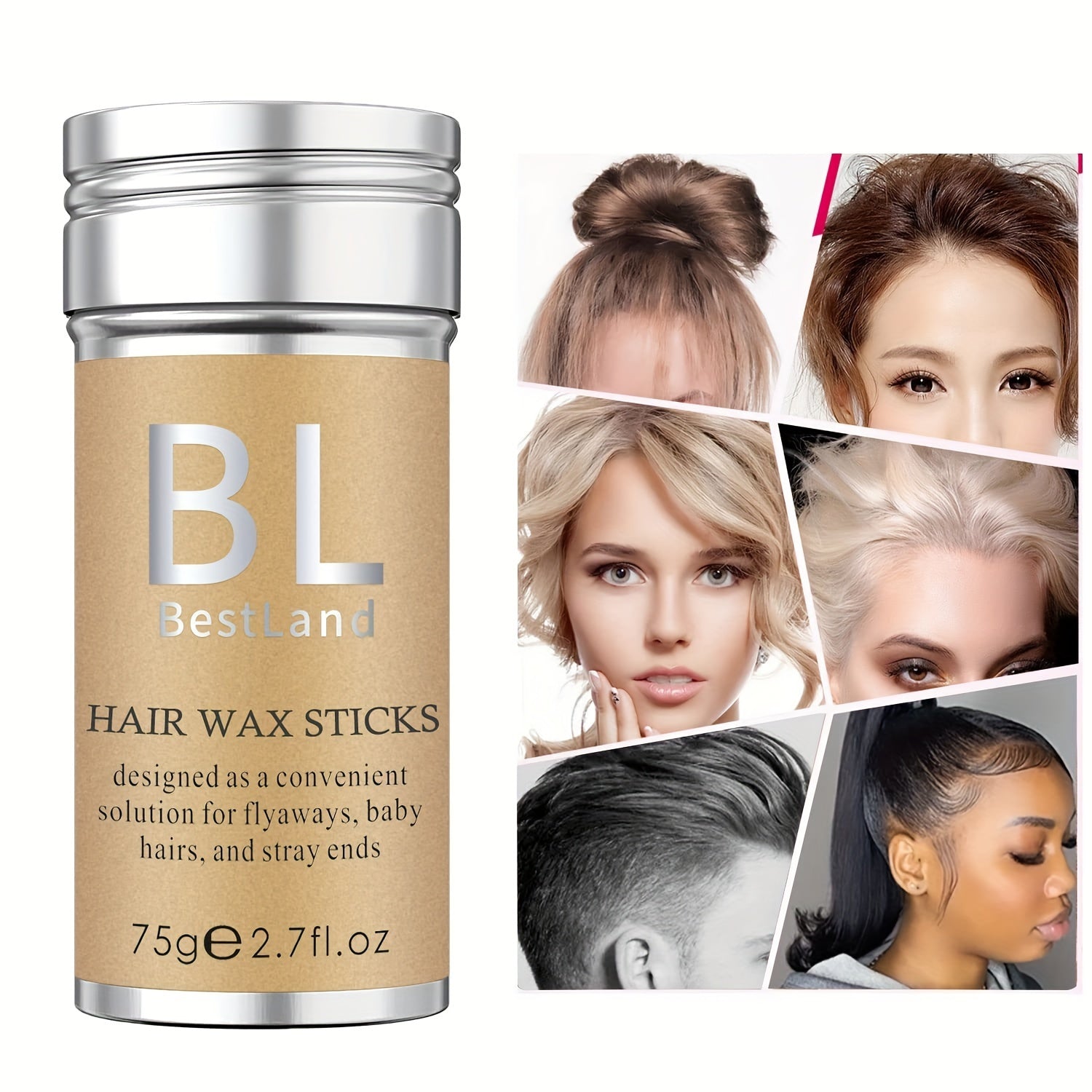 Styling Wax Stick, Flyaways Styling Wax Stick for Hair Edge Control, Hair Styling Stick for Kids' Hair