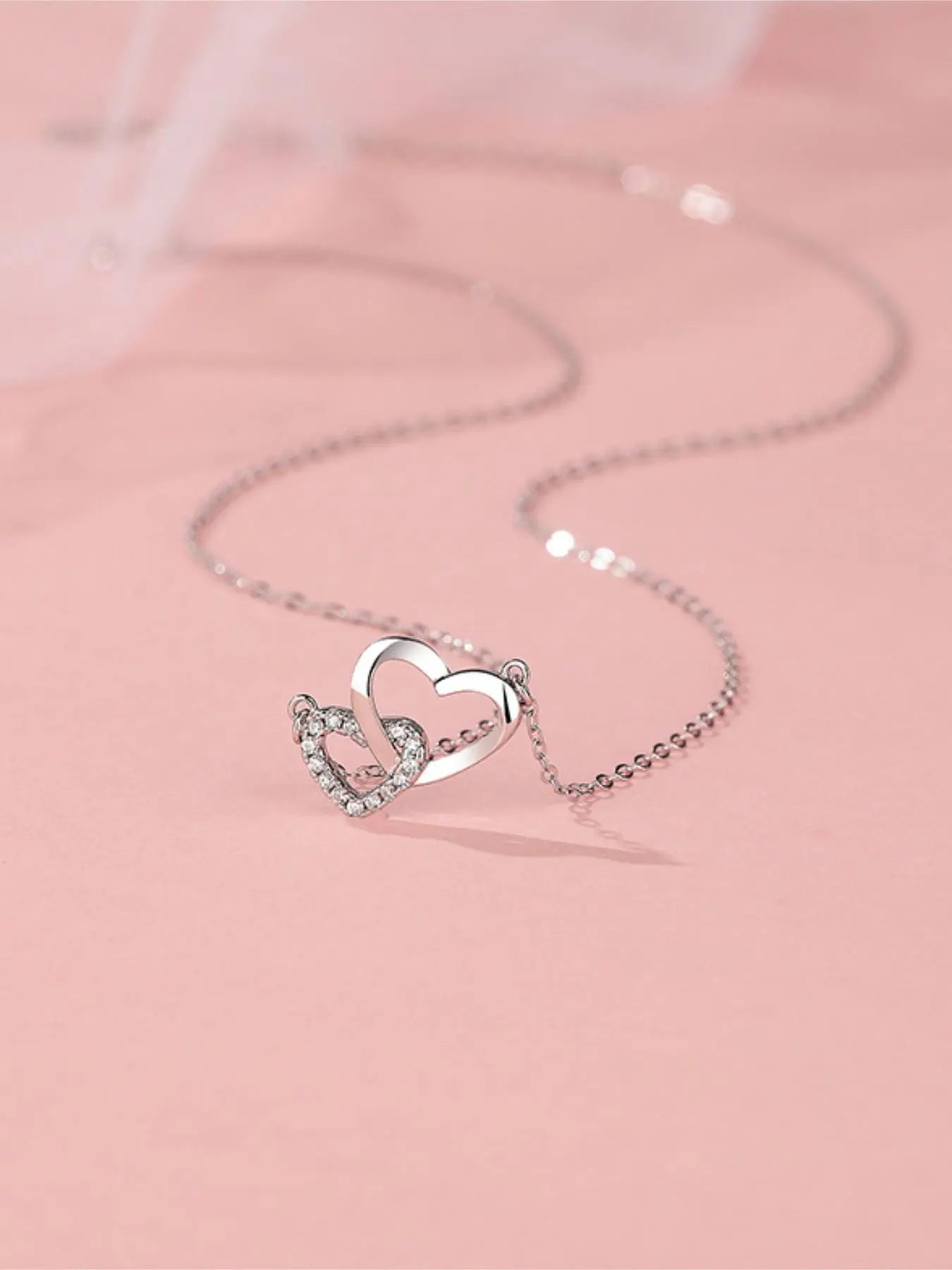 S999 Sterling Silver Heart Shaped Pendant Necklace with Box, Artificial Zircon Decor Necklace for Women, Elegant Jewelry for Party, Daily Decor, Exquisite Jewelry for Birthday Gift