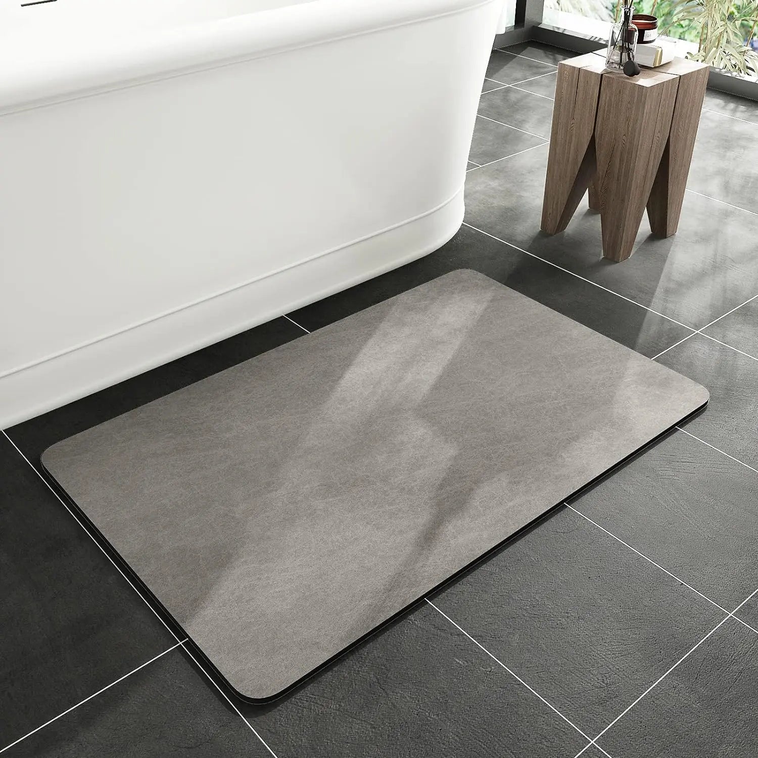 KGKTU Bath Mat Rug-Rubber Non Slip Quick Dry Super Absorbent Thin Bathroom Rugs Fit under Door-Washable Bathroom Floor Mats-Shower Rug for in Front of Bathtub Shower Room Sink