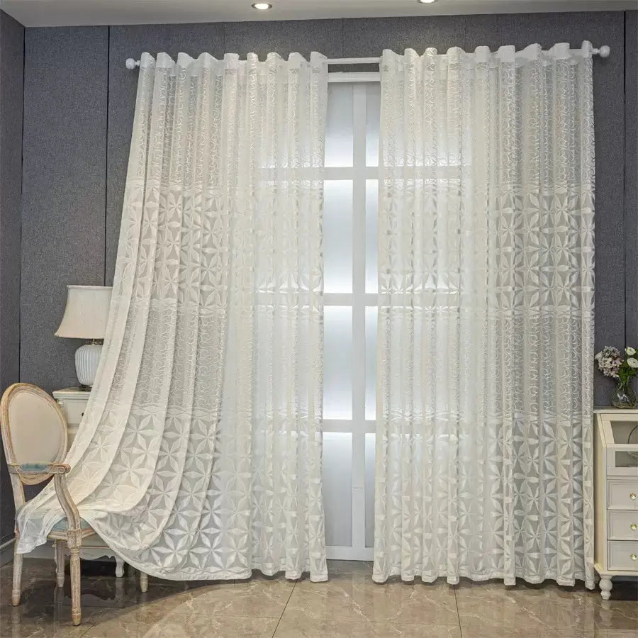 Hollow Out Design Heavy Curtain, 1 Count Easy Installation Simple Style Window Curtain, Home Decorative Curtain for Living Room Balcony Bedroom Dining Room, Home Decoration Curtain, Home Textile, Net Curtains Window, Interior Decoration Accessories