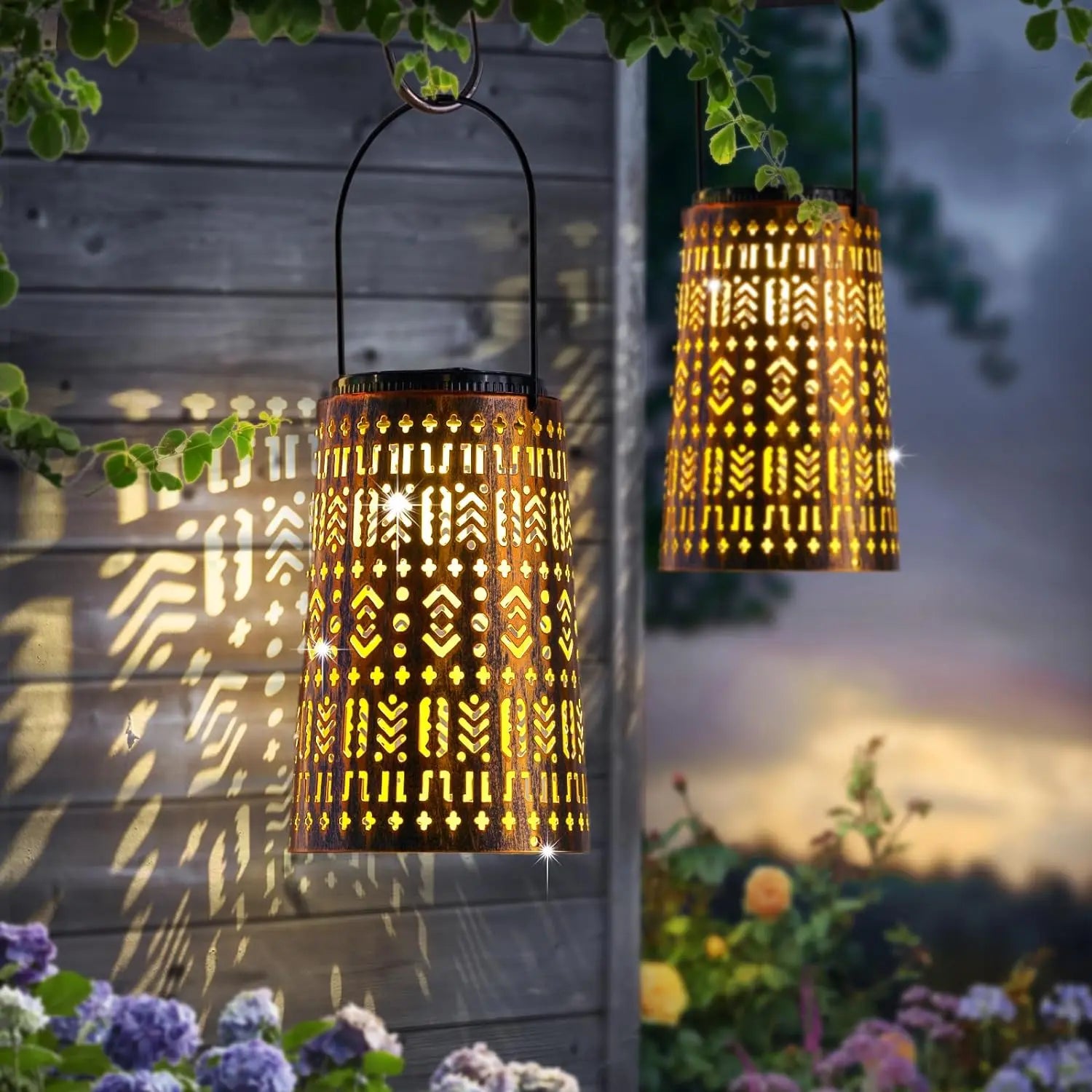 Moroccan - Inspired Outdoor Solar Pendant Lights, Waterproof Design, Perfect as Holiday Gifts for Yard Beautification, Adding Charming Ambiance to Your Outdoor Space