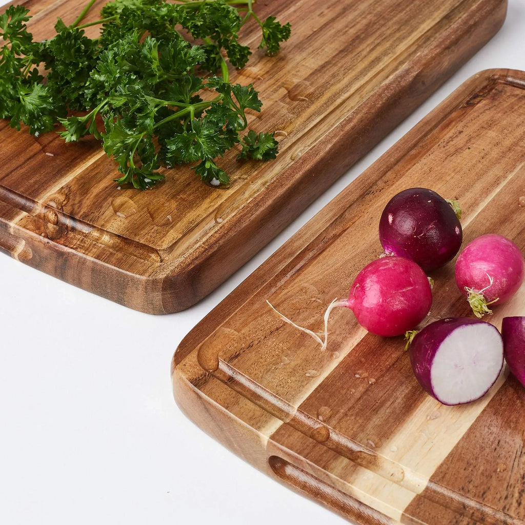 Doheny Duo Wooden Board Platter Small - Serving Board for Cooking & Home Use, Modern Kitchenware, Featuring Wooden Texture