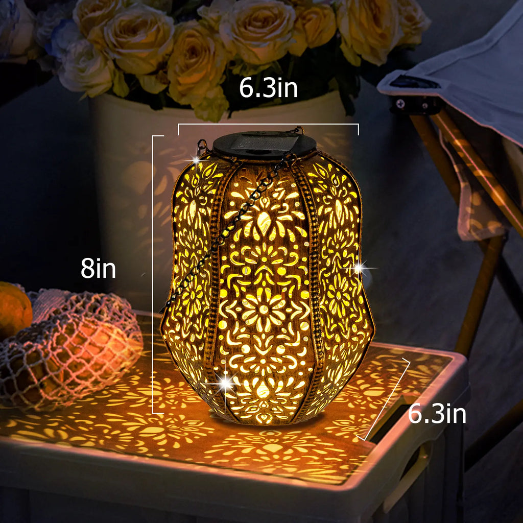 Moroccan - Inspired Outdoor Solar Pendant Lights, Waterproof Design, Perfect as Holiday Gifts for Yard Beautification, Adding Charming Ambiance to Your Outdoor Space