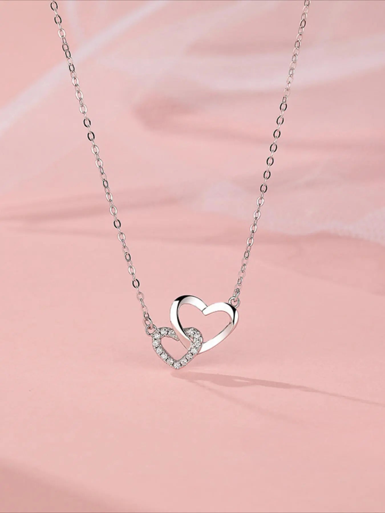 S999 Sterling Silver Heart Shaped Pendant Necklace with Box, Artificial Zircon Decor Necklace for Women, Elegant Jewelry for Party, Daily Decor, Exquisite Jewelry for Birthday Gift