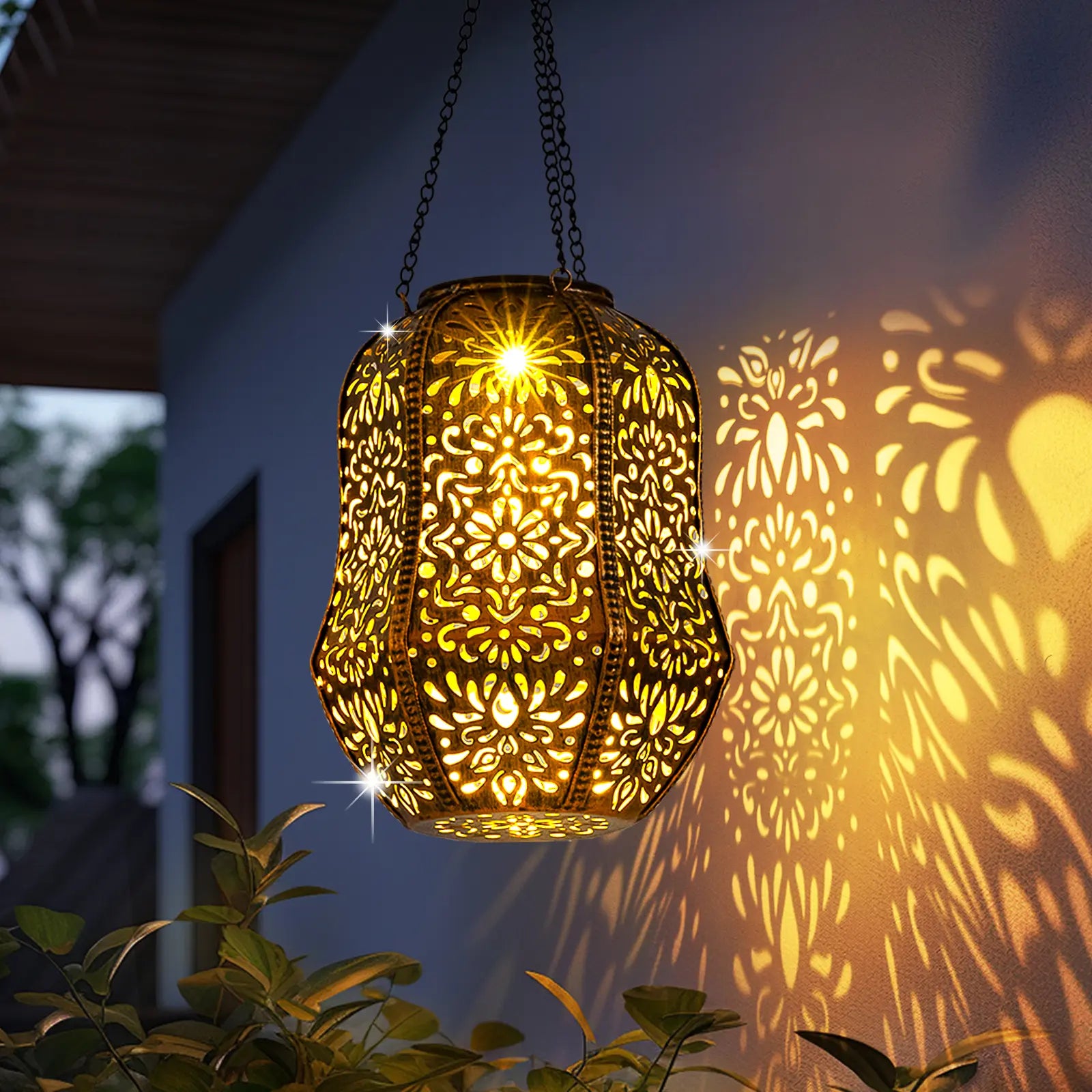 Moroccan - Inspired Outdoor Solar Pendant Lights, Waterproof Design, Perfect as Holiday Gifts for Yard Beautification, Adding Charming Ambiance to Your Outdoor Space