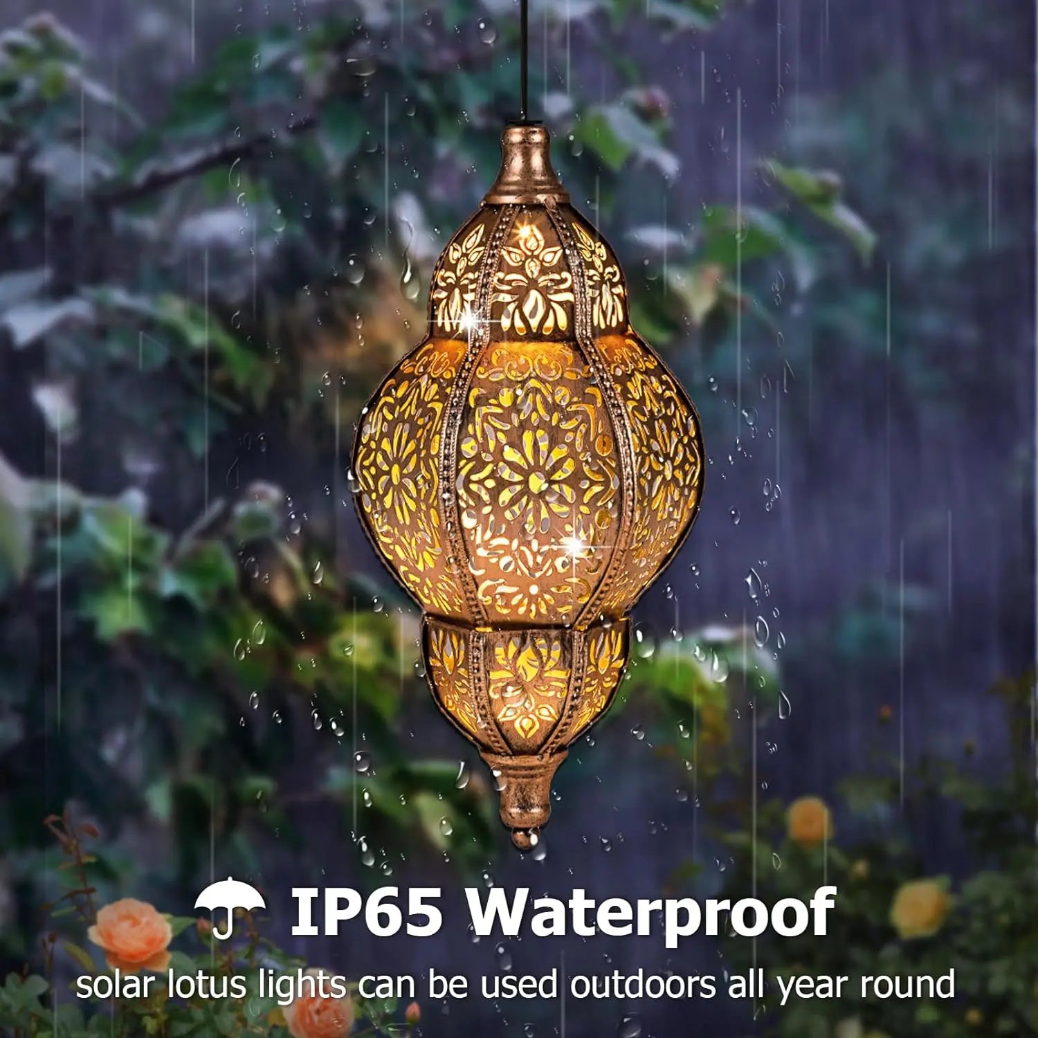 Moroccan - Inspired Outdoor Solar Pendant Lights, Waterproof Design, Perfect as Holiday Gifts for Yard Beautification, Adding Charming Ambiance to Your Outdoor Space