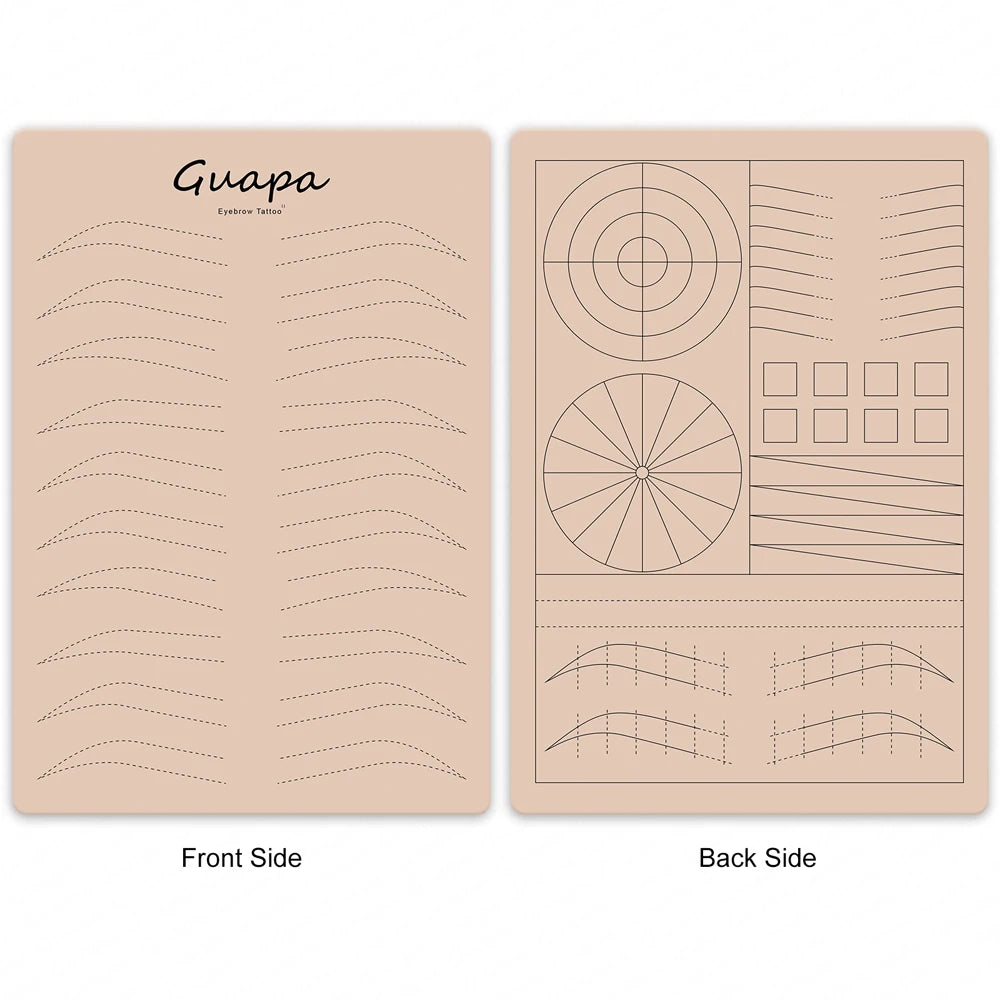 New Hair Stroke Pattern Practice Pad Double Sided Best Nano Brows Silicone Practice Skin For Permanent Makeup Basic Hair Stroke