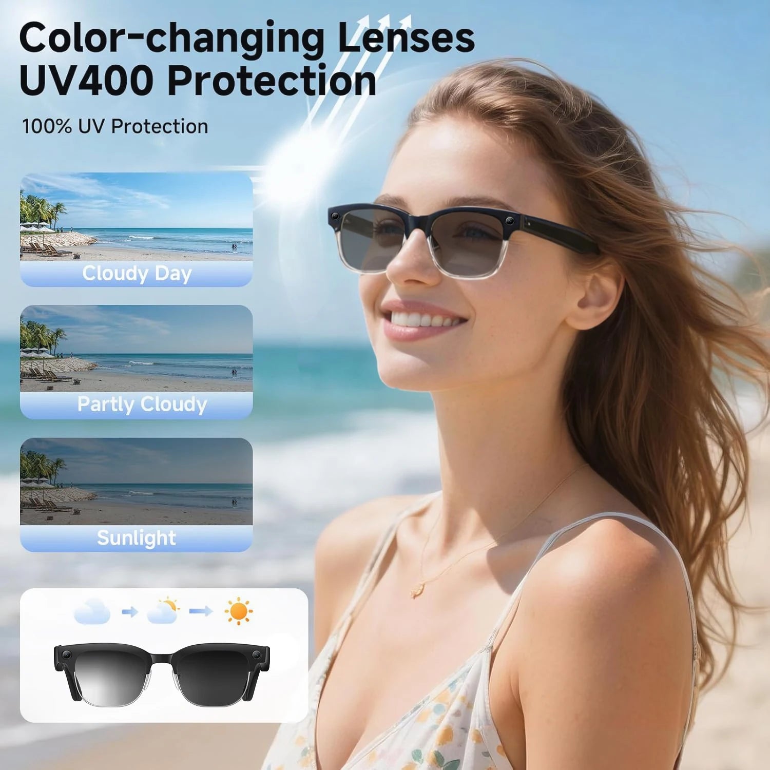 AI Smart Glasses – 4K Camera, Bluetooth & Real-Time Translation