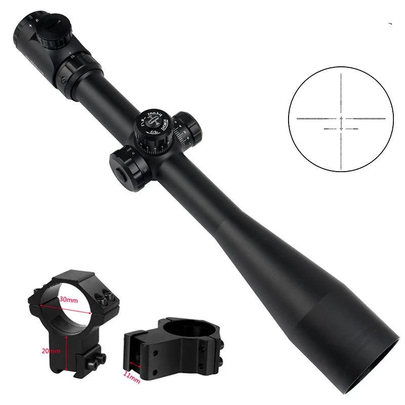 SYQT 10-40X50 SFP Optic Sight Tactical Side Wheel Parallax Adjustable Hunting Optics with Accessories for Hunting
