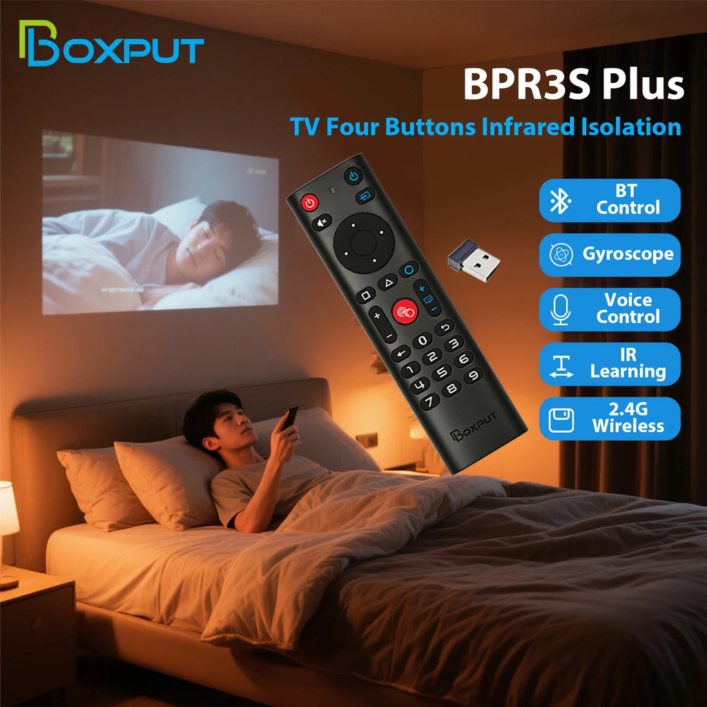 BPR3S PLUS BT Air Mouse Voice Function IR learning TV 2.4G Wireless Remote Controller With Gyroscope for Android TV Box/PC