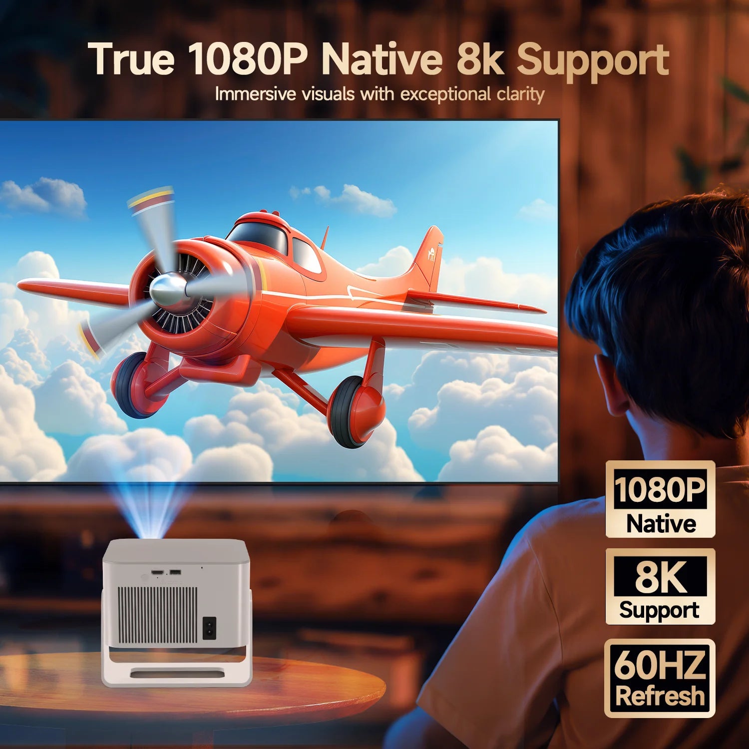 Magcubic 900ANSI Android 14 Projector Auto Focus Support 8K Native 1080P With Wifi6 BT5.4 16G Allwinner H726 Portable HY350Max
