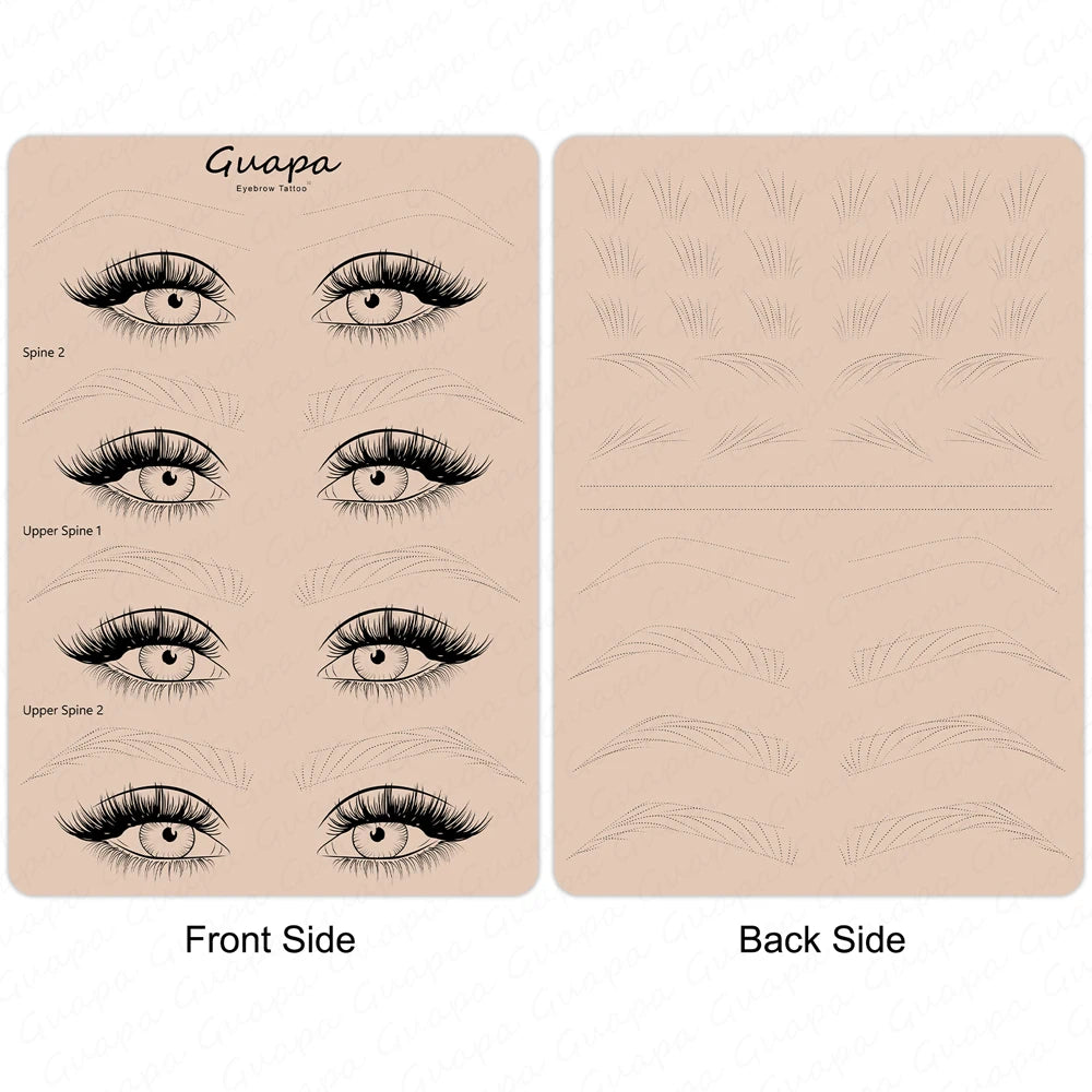 New Hair Stroke Pattern Practice Pad Double Sided Best Nano Brows Silicone Practice Skin For Permanent Makeup Basic Hair Stroke