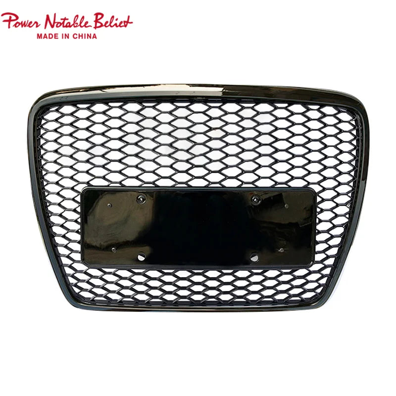 Best Sale Car A6 S6 Front Bumper Black Chrome Grill RS6 Look Honeycomb Grill for Audi A6 S6 C6 2009 2010 2011