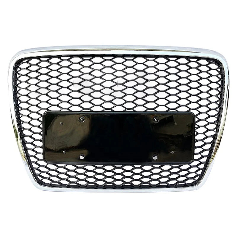 Best Sale Car A6 S6 Front Bumper Black Chrome Grill RS6 Look Honeycomb Grill for Audi A6 S6 C6 2009 2010 2011
