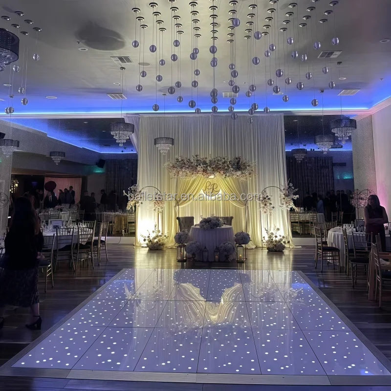 Wedding Decorative Acrylic Platform White Leds Starry Effect Floor Tiles LED Starlit Twinkle Dance Floor