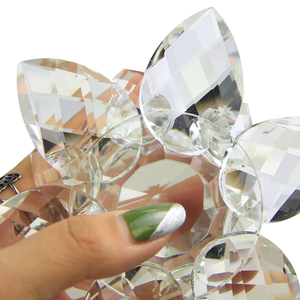 60mm-200mm Crystal Swan Lotus Glass Character Town Paper Ornament Feng Shui Decorative Collection Ornament Decoration