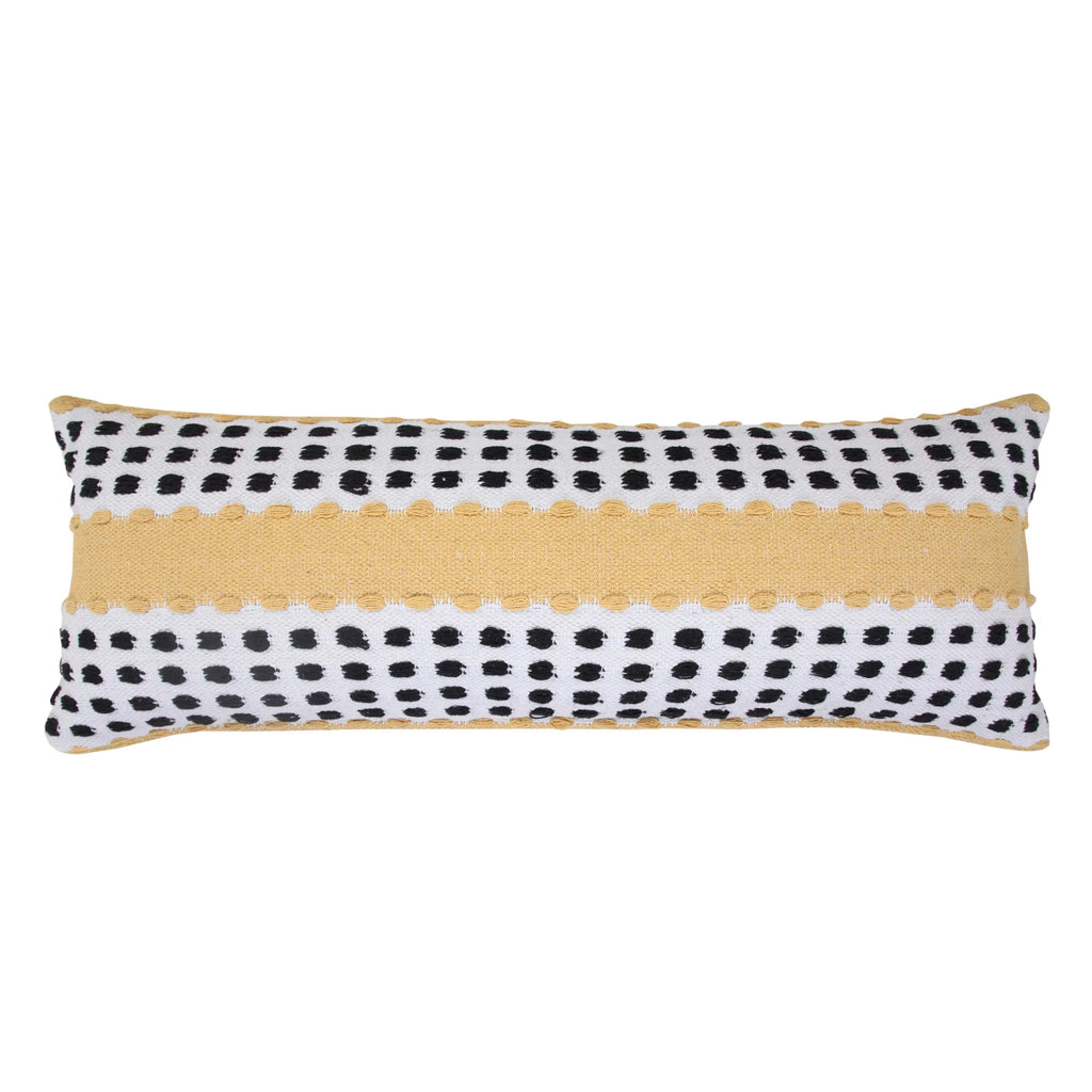 HMS 20\" Soft Fabric Throw Pillow Black Gray White Embroidered Leaves Square Print Foam Filled for Living Bedroom Outdoor Use