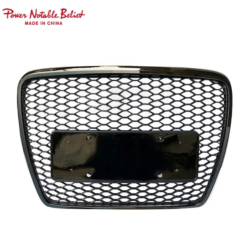 Best Sale Car A6 S6 Front Bumper Black Chrome Grill RS6 Look Honeycomb Grill for Audi A6 S6 C6 2009 2010 2011