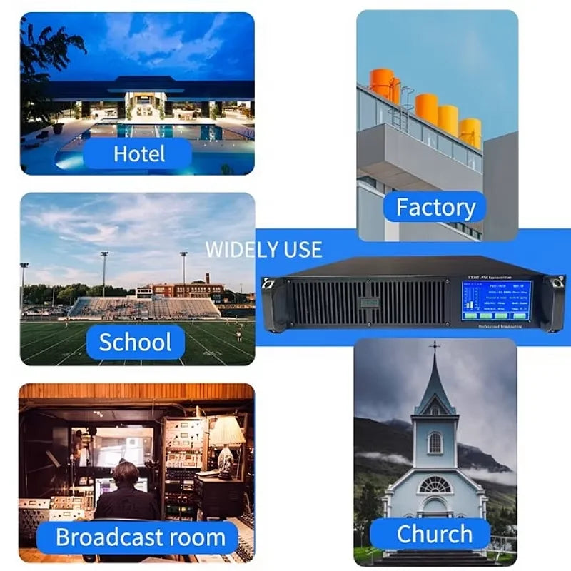 [US] Touch Screen 1500W FM Transmitter for School, Church, Radio Stations 1.5KW Stereo Broadcast Equipment