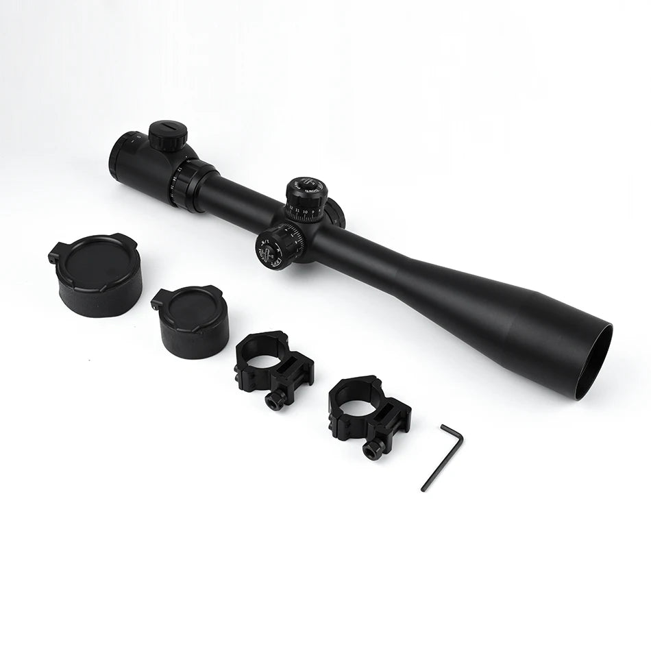 SYQT 10-40X50 SFP Optic Sight Tactical Side Wheel Parallax Adjustable Hunting Optics with Accessories for Hunting