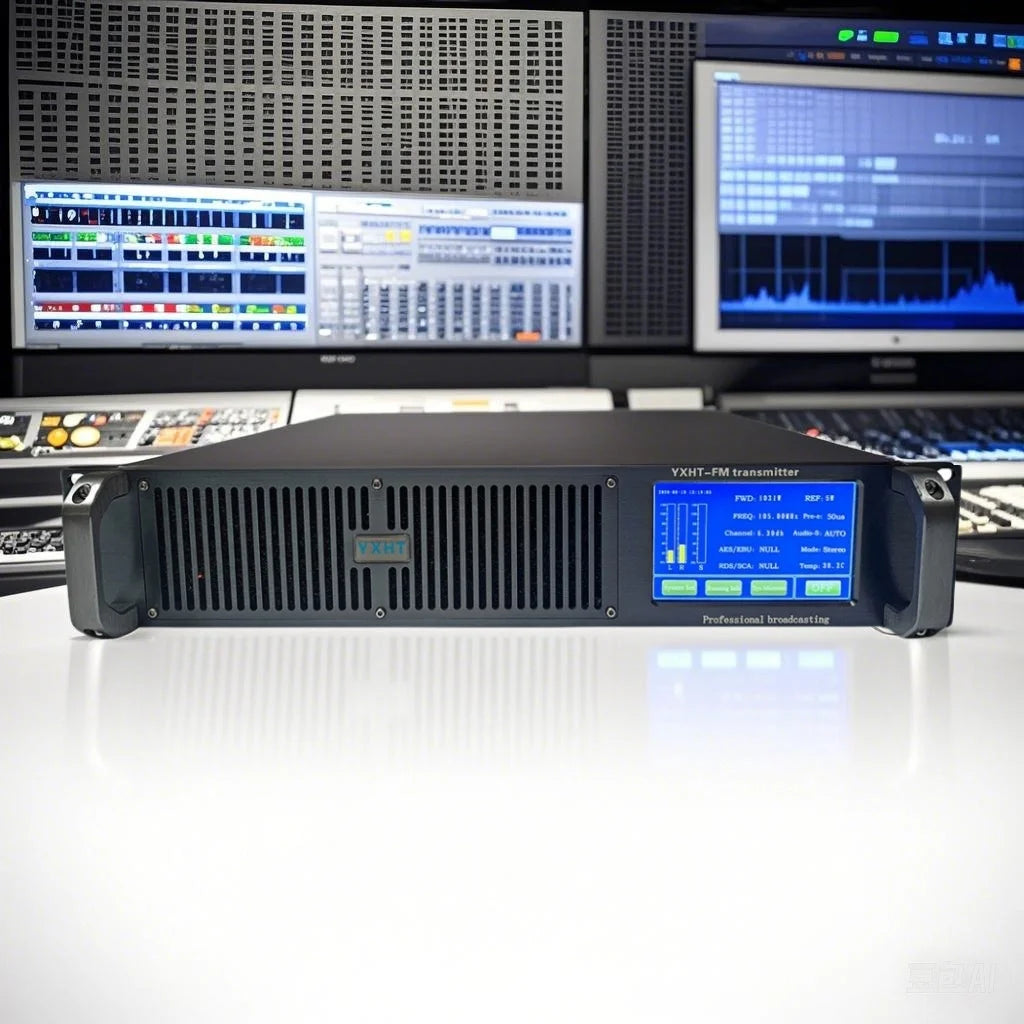[US] Touch Screen 1500W FM Transmitter for School, Church, Radio Stations 1.5KW Stereo Broadcast Equipment