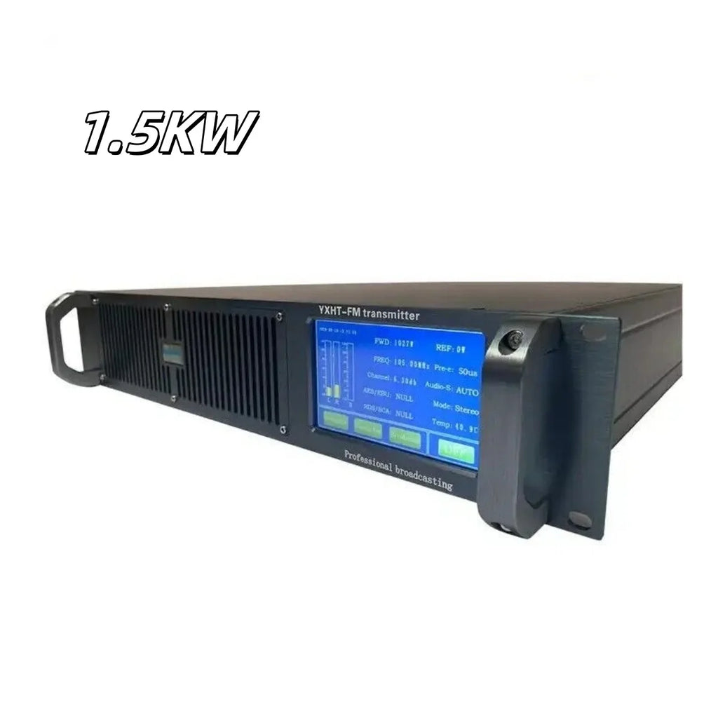 [US] Touch Screen 1500W FM Transmitter for School, Church, Radio Stations 1.5KW Stereo Broadcast Equipment