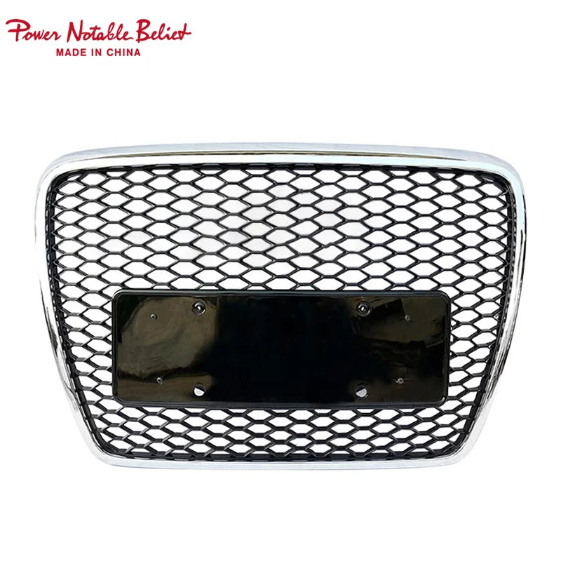 Best Sale Car A6 S6 Front Bumper Black Chrome Grill RS6 Look Honeycomb Grill for Audi A6 S6 C6 2009 2010 2011