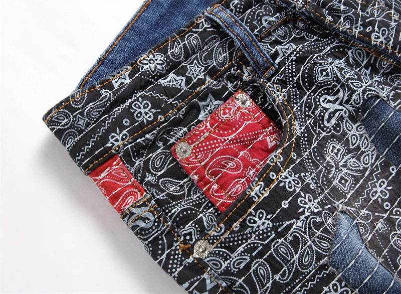 Custom OEM Denim Distressed Streetwear Ripped Casual Straight Stretch Fashion Jeans