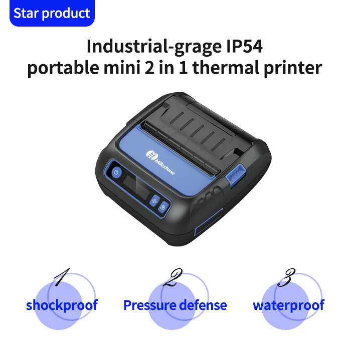 MHT-P80F Portable Portatif  Mini Imprimante Thermique De Ticket Imprimante Thermique Barcode Sticker