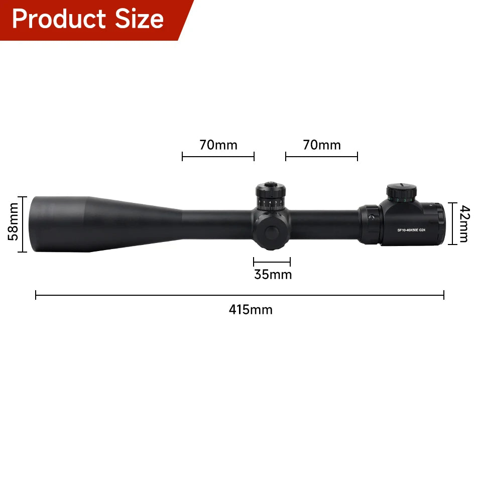 SYQT 10-40X50 SFP Optic Sight Tactical Side Wheel Parallax Adjustable Hunting Optics with Accessories for Hunting