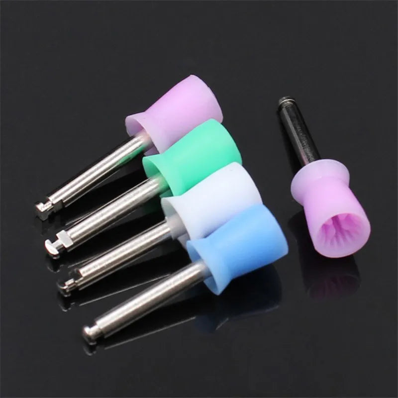 100PCS/Box Dentistry Polishing Cup Tooth Polish Rubber Brush Polisher Prophy Cup For Low Speed Handpiece Dental Lab Material