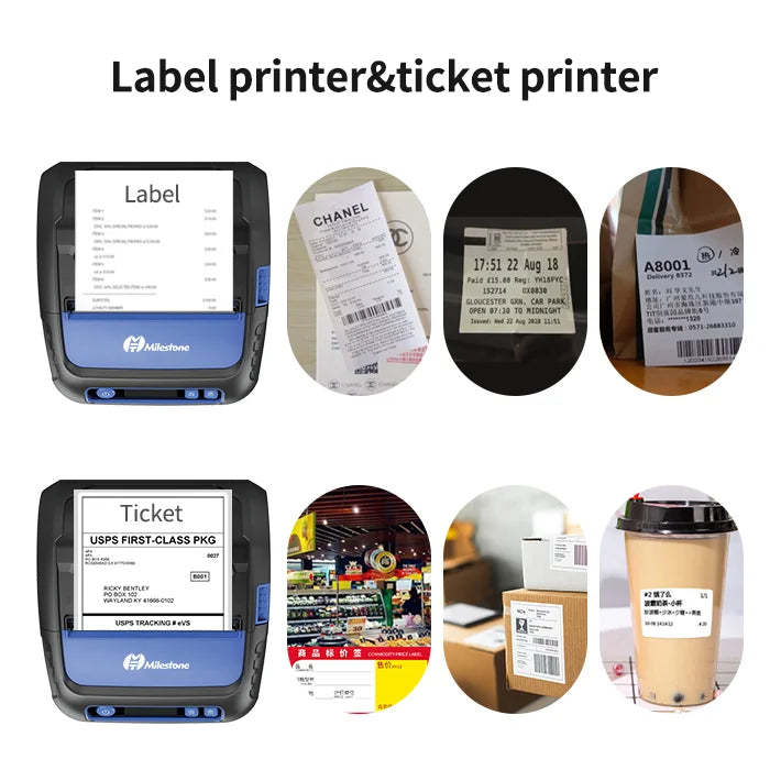 MHT-P80F Portable Portatif  Mini Imprimante Thermique De Ticket Imprimante Thermique Barcode Sticker