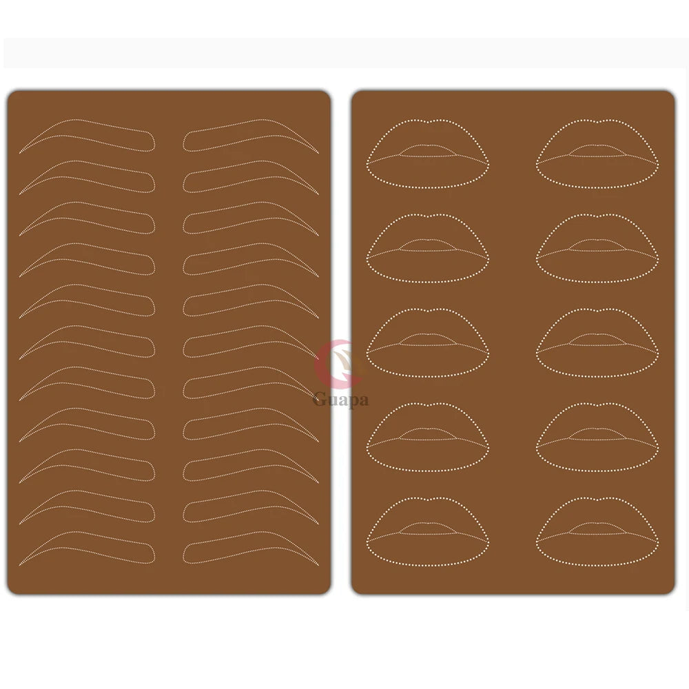 New Hair Stroke Pattern Practice Pad Double Sided Best Nano Brows Silicone Practice Skin For Permanent Makeup Basic Hair Stroke