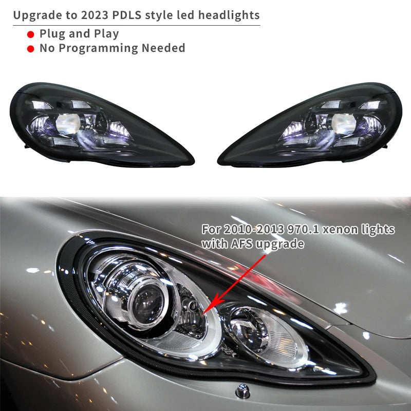 [1979ll] Plug and Play 2009 2011 2010 2013 970 Car Lights Upgrade to 2023 PDLS Led Headlights for Porsche Panamera S 970 970.1